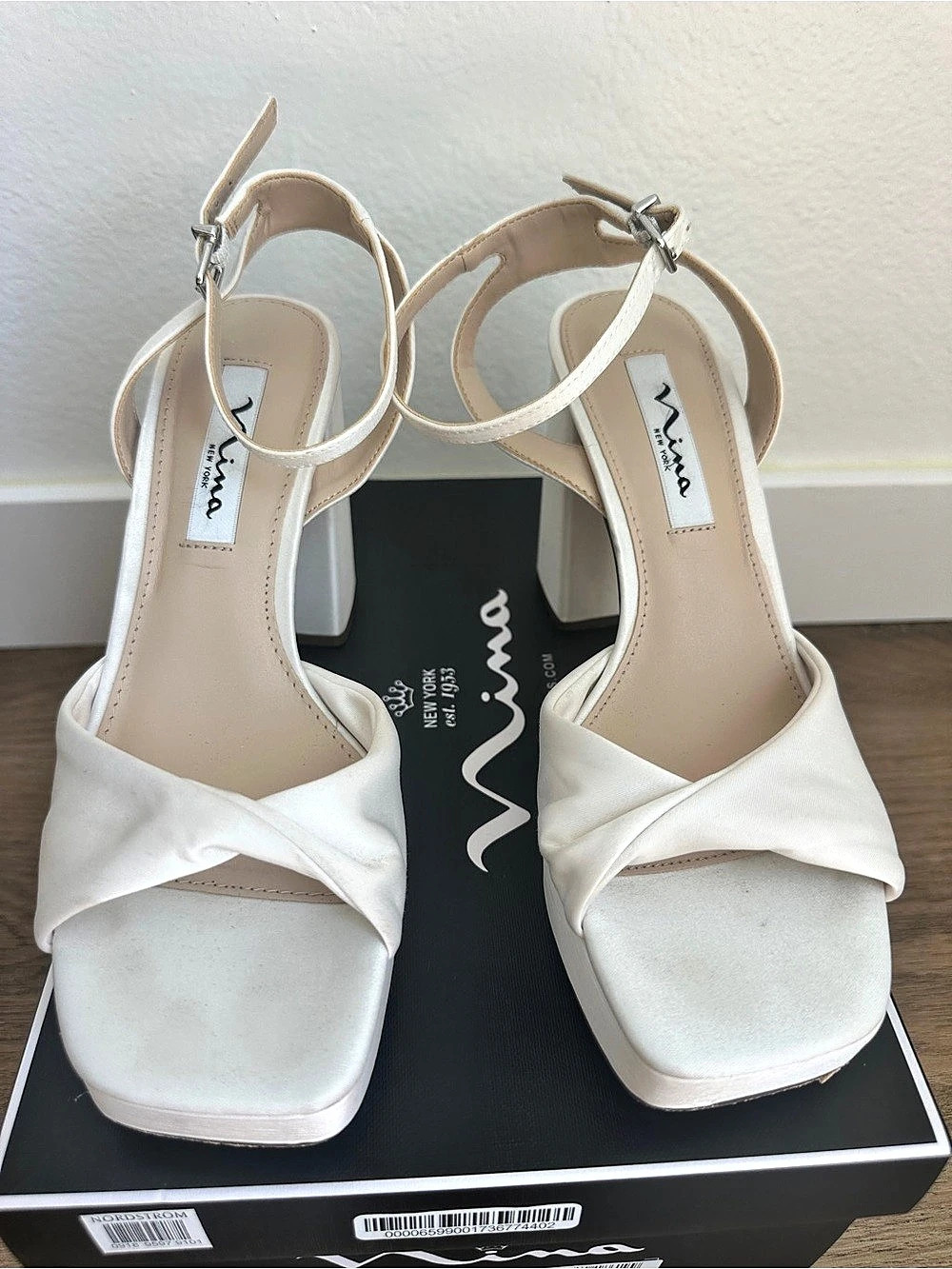 Nina Stacie White Platform Heels US 7.5 M